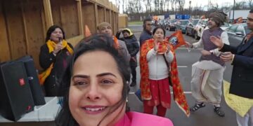 Ram Mandir Car Rally in Edison, New Jersey, USA
